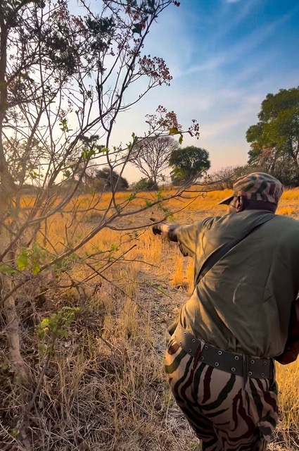 Dennis-wijst-wandelsafari-kafue-zambia